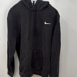 Nike Men's Black Hoodie with White Logo